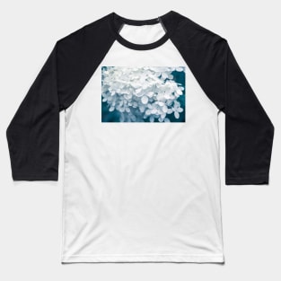 White Hydrangea Blossoms in Summer Garden Baseball T-Shirt